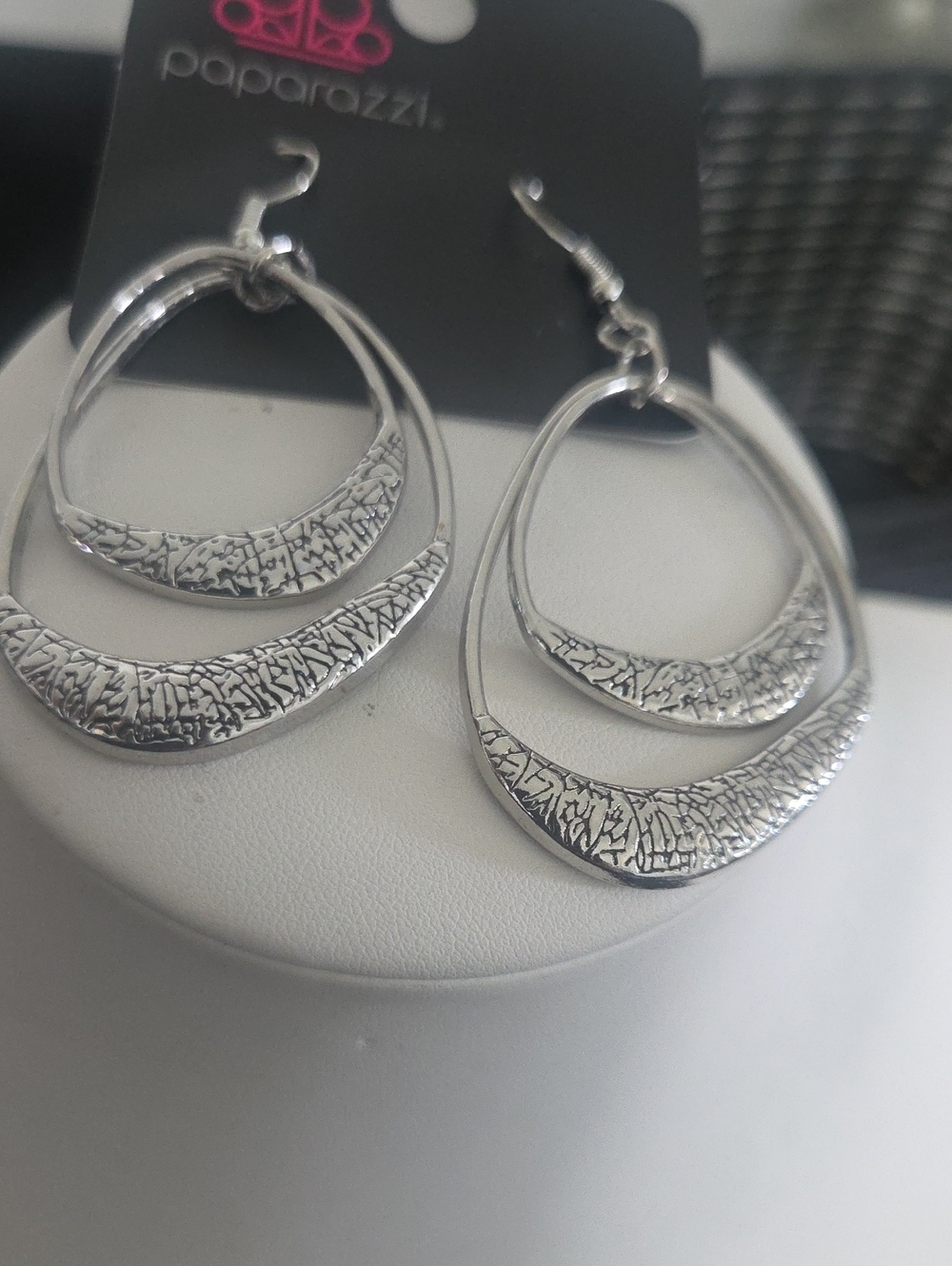 Paparazzi Follow The Beaten Path Silver Earrings NWT